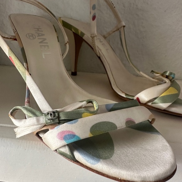 Vintage Chanel 2005 Interlocking CC Logo Slingback Sandals - Picture 2 of 4